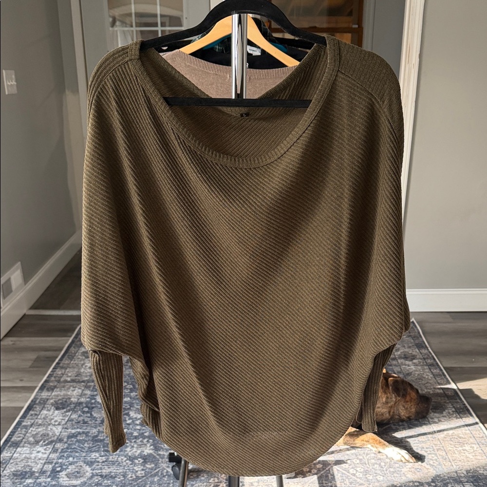 Olive Ribbed Sweater